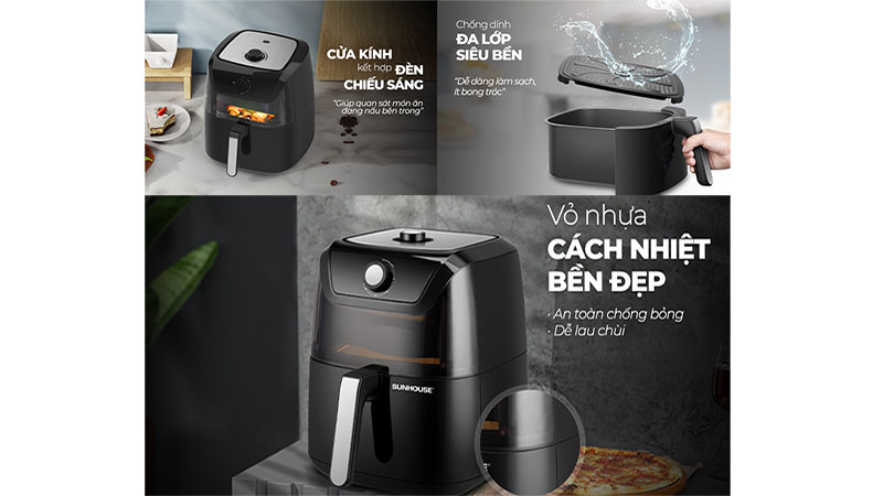 Nồi chiên không dầu Sunhouse SHD4028 - Hàng chính hãng