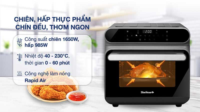 Nồi chiên không dầu hơi nước BlueStone AFB-5895 - Hàng chính hãng
