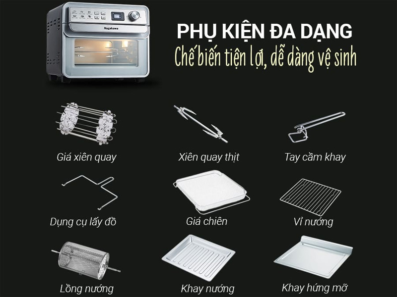 Nồi chiên không dầu 24L Nagakawa NAG3309 - Hàng chính hãng