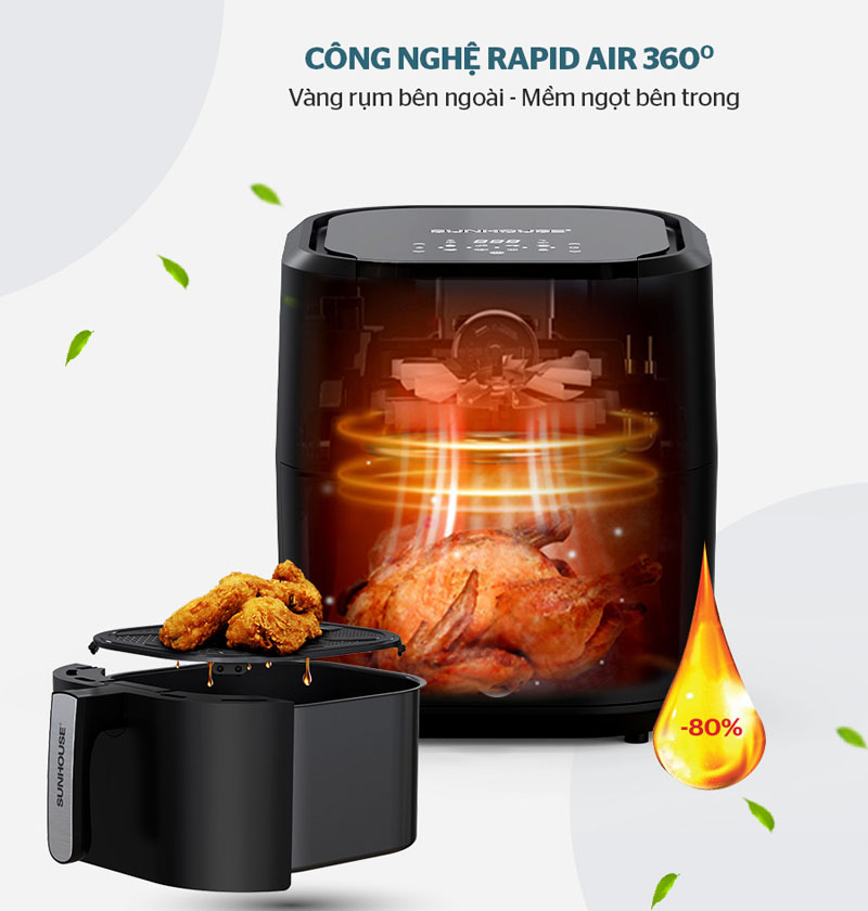 Nồi chiên không dầu Sunhouse SHD4082 - Hàng chính hãng