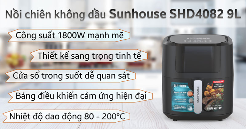 Nồi chiên không dầu Sunhouse SHD4082 - Hàng chính hãng