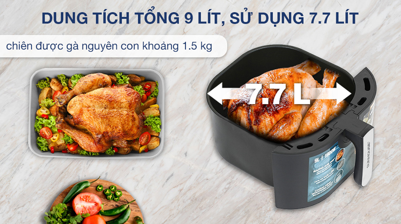 Nồi chiên không dầu Sunhouse 9 lít SHD4089 - Hàng chính hãng
