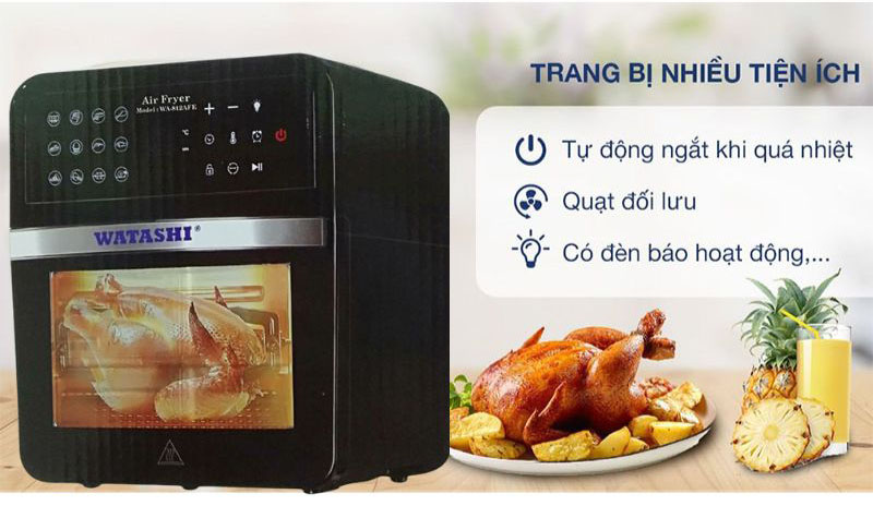 Nồi chiên không dầu Watashi WA-812AFE  - Hàng chính hãng