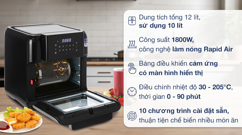 Nồi chiên không dầu BlueStone AFB-5888 - Hàng chính hãng