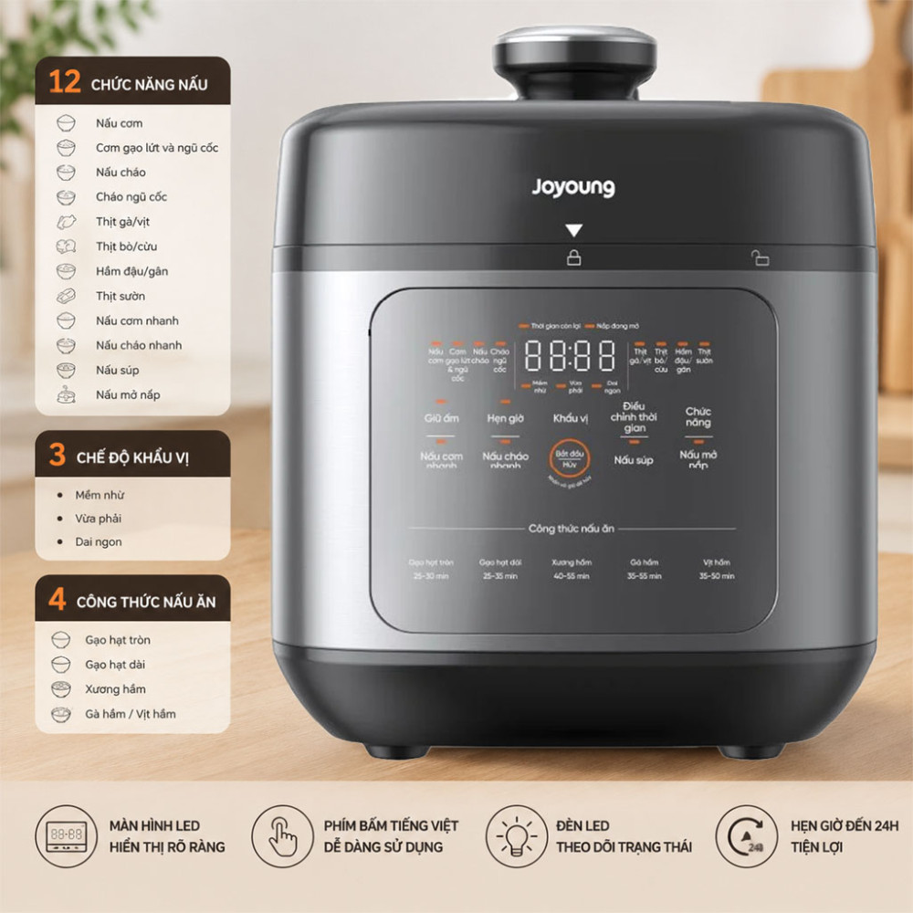 Nồi cơm áp suất điện tử Joyoung JHPC-5100 - Hàng chính hãng