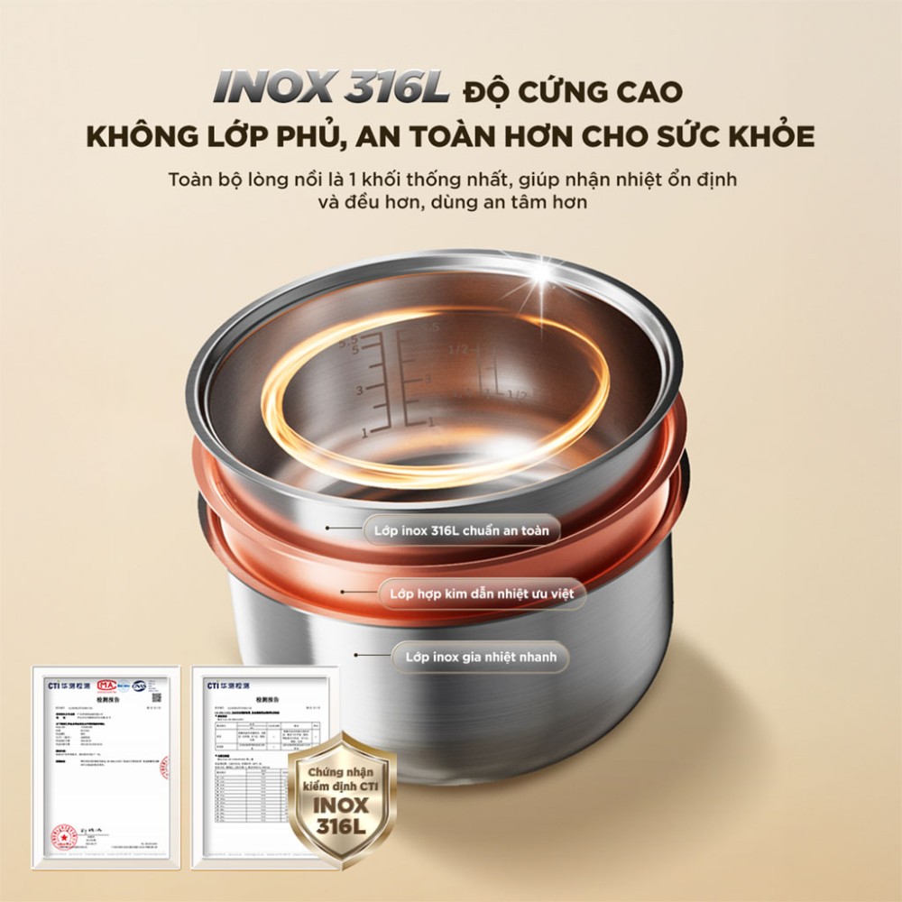 Nồi cơm điện Bear RC-5H30O12 1.2L - Hàng chính hãng