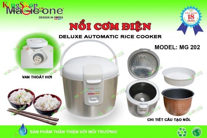 Nồi cơm điện Magic One MG-202 - Dung tích 1.8L - Hàng chính hãng