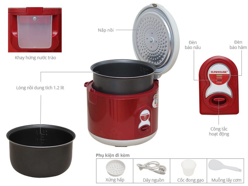 Nồi cơm điện Sunhouse SH-8215 - Hàng chính hãng