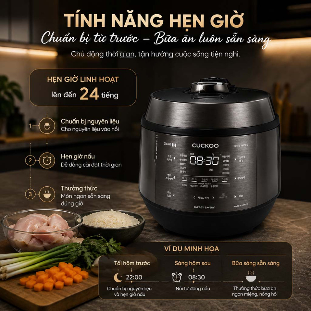 Nồi cơm điện cao tần áp suất Cuckoo CRP-KHTS1060FD - Hàng chính hãng