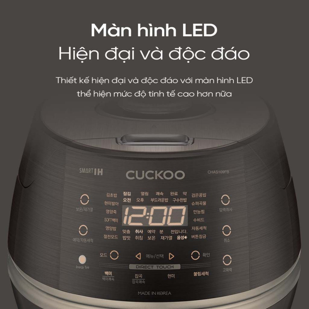 Nồi cơm điện cao tần áp suất Cuckoo CRP-CHAS109FB - Hàng chính hãng