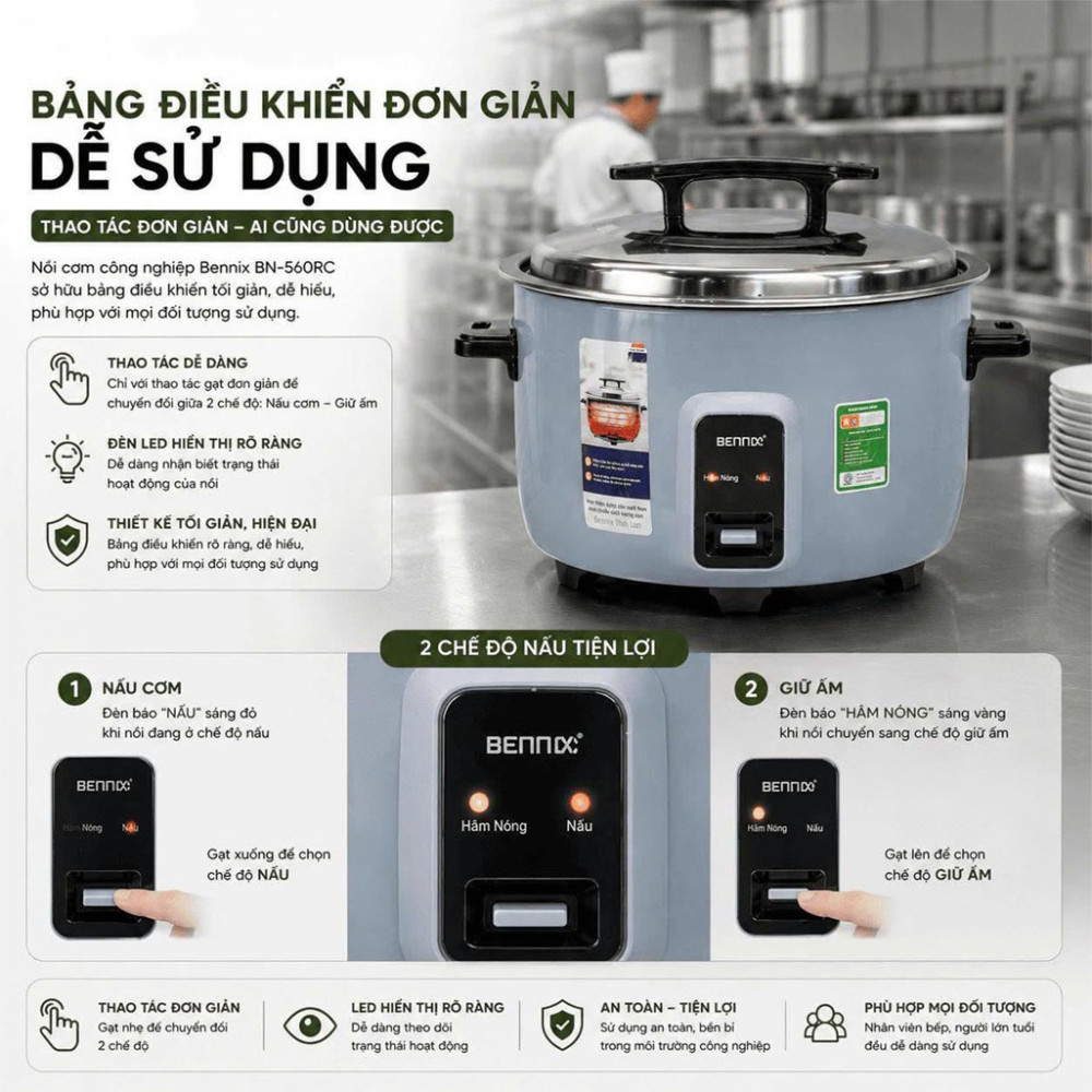 Nồi cơm điện công nghiệp Bennix BN-560RC - Hàng chính hãng