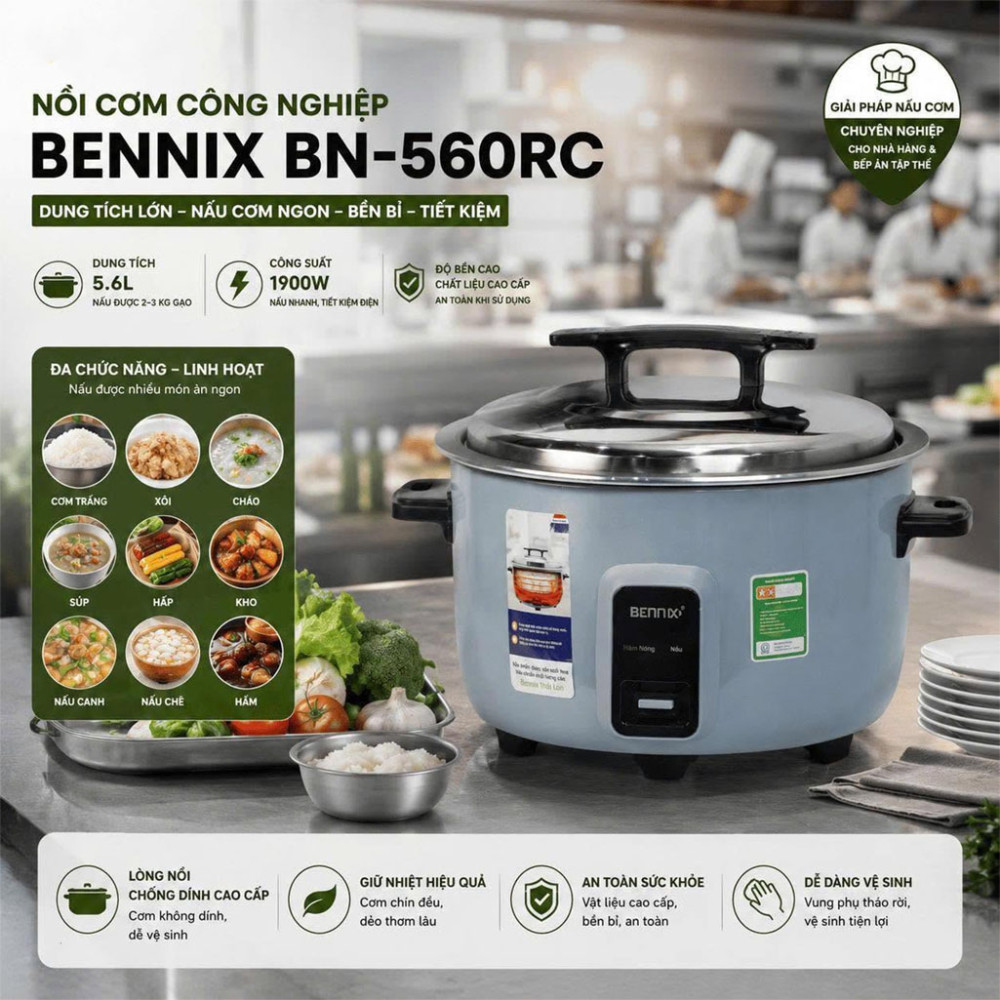 Nồi cơm điện công nghiệp Bennix BN-560RC - Hàng chính hãng