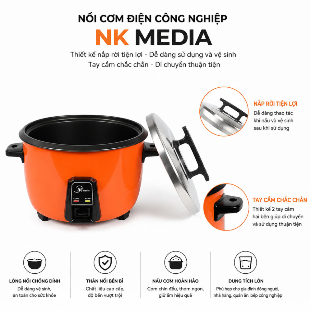 Nồi cơm điện công nghiệp NK Media MD-NC1170 - Hàng chính hãng