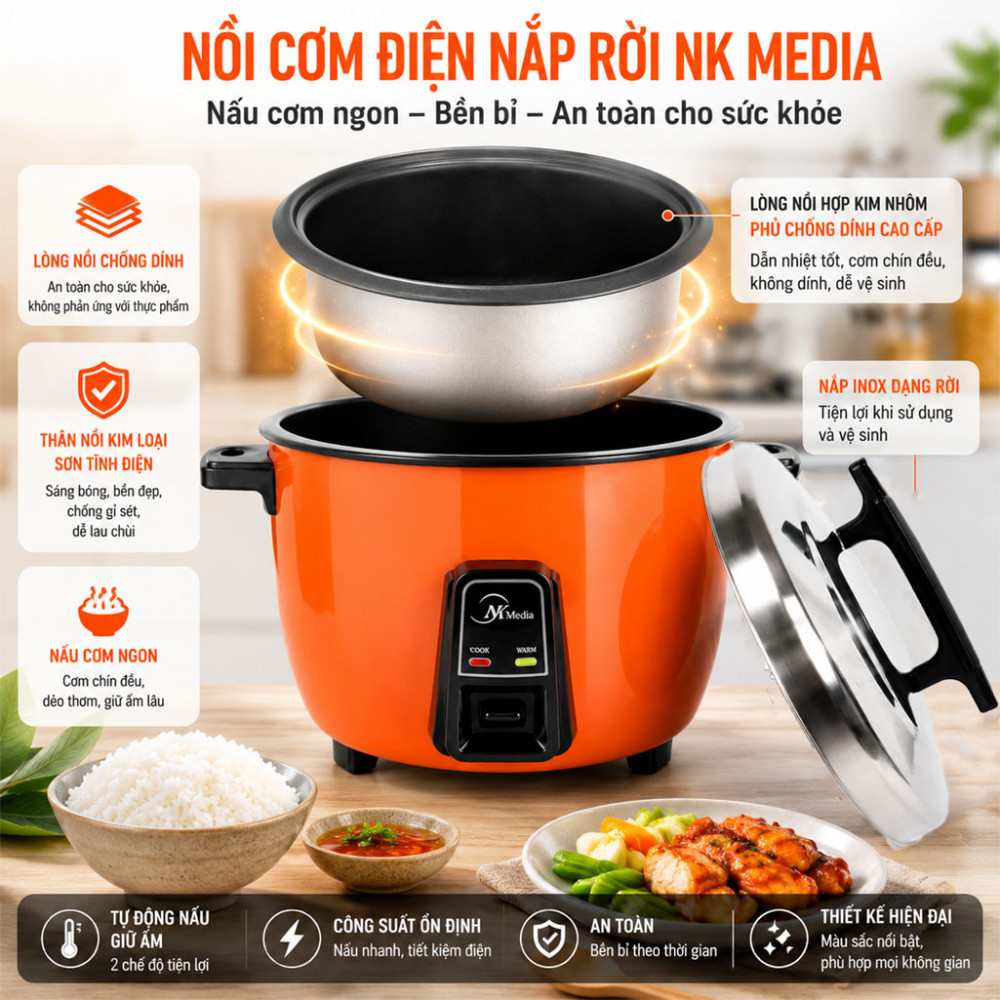 Nồi cơm điện công nghiệp NK Media MD-NC1170 - Hàng chính hãng