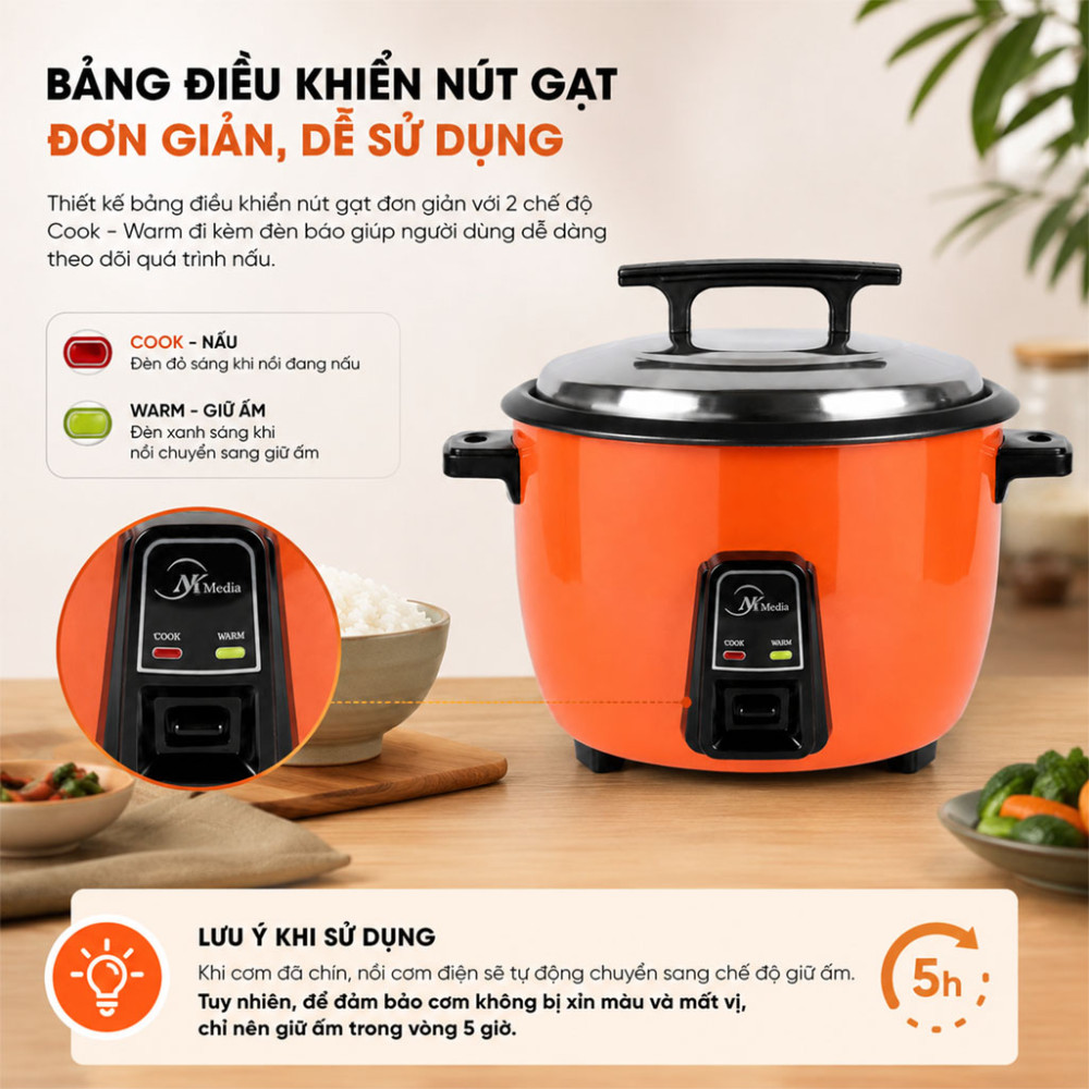 Nồi cơm điện công nghiệp NK Media MD-NC1170 - Hàng chính hãng