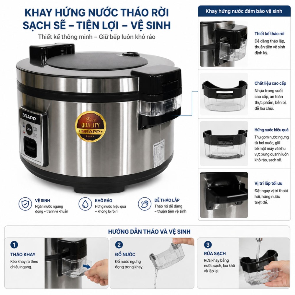 Nồi cơm điện công nghiệp SRAPP SH-4608 - Hàng chính hãng