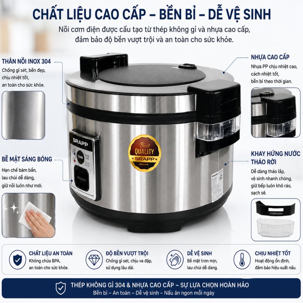 Nồi cơm điện công nghiệp SRAPP SH-4608 - Hàng chính hãng