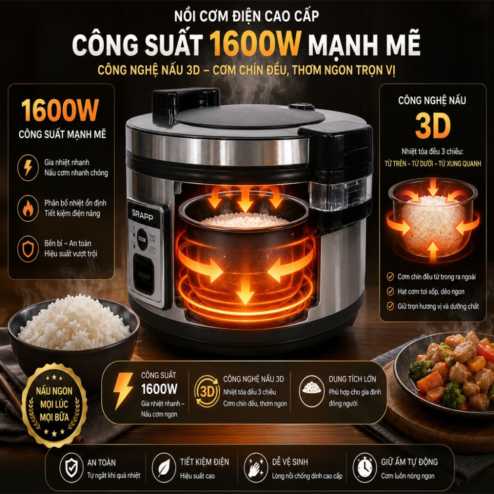 Nồi cơm điện công nghiệp SRAPP SH-4608 - Hàng chính hãng