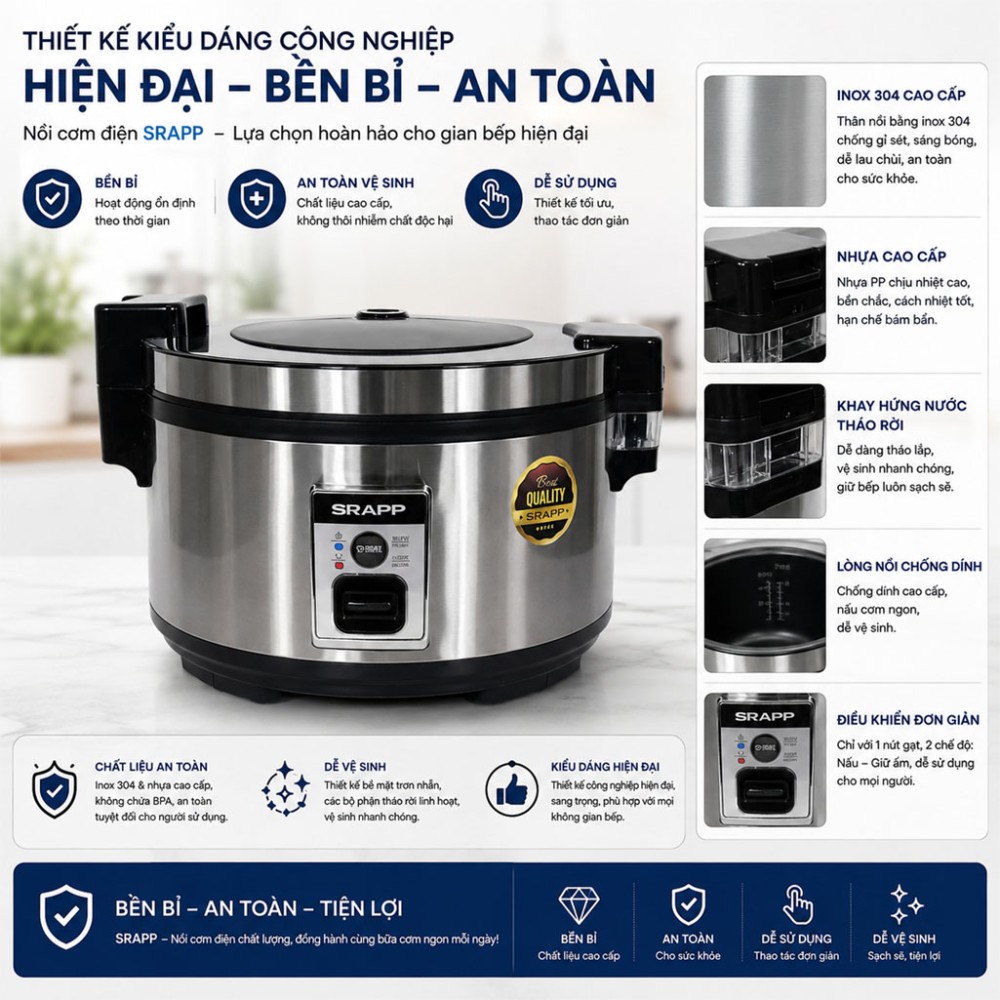Nồi cơm điện công nghiệp SRAPP SH-5808 - Hàng chính hãng