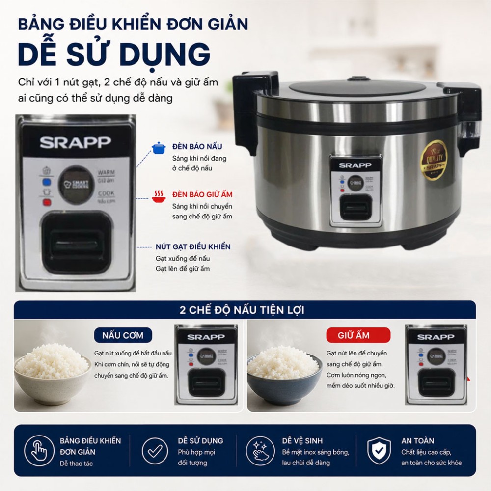 Nồi cơm điện công nghiệp SRAPP SH-5808 - Hàng chính hãng