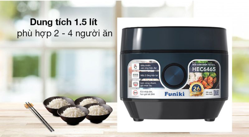 Nồi cơm điện tử 1.5L Funiki HEC6465 - Hàng chính hãng