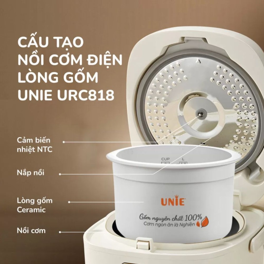 Nồi cơm điện lòng gốm Unie URC818 - Hàng chính hãng
