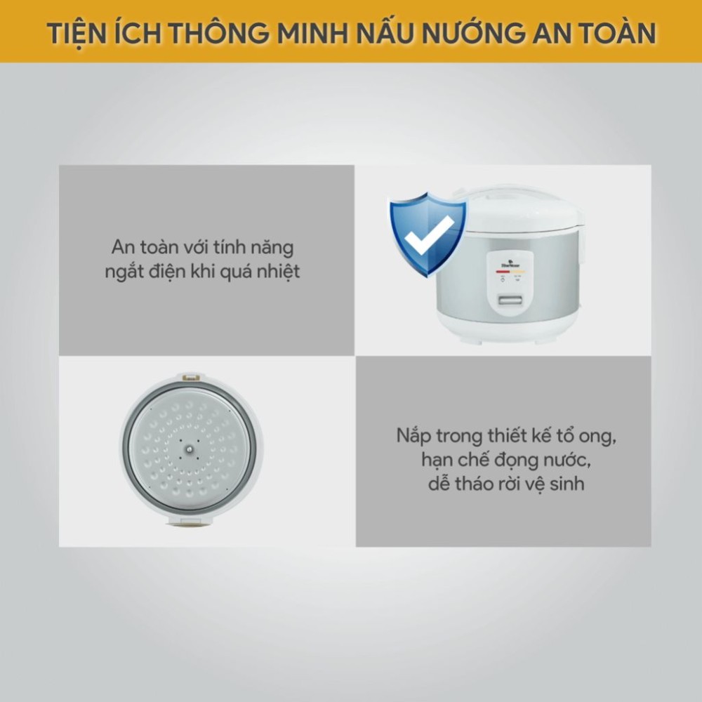 Nồi cơm điện nắp gài BlueStone RCB-5527 1.8 Lít - Hàng chính hãng
