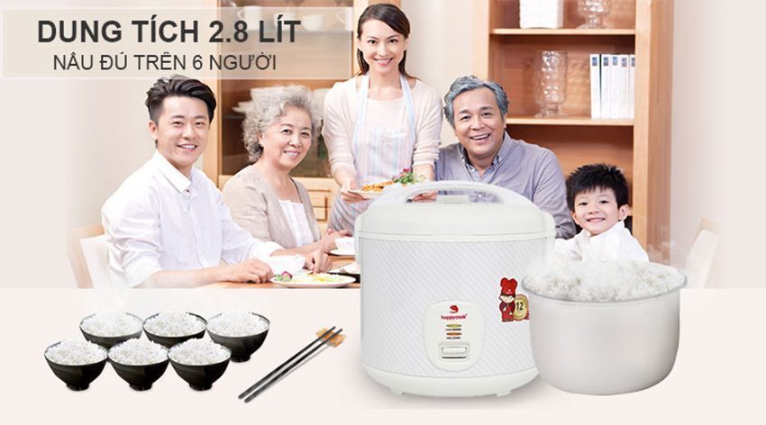 Nồi cơm điện nắp gài Happy Cook HCJ-280 - Hàng chính hãng
