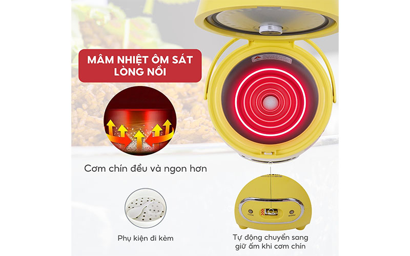 Nồi cơm điện nắp gài Hasuka HSK-802 - Hàng chính hãng