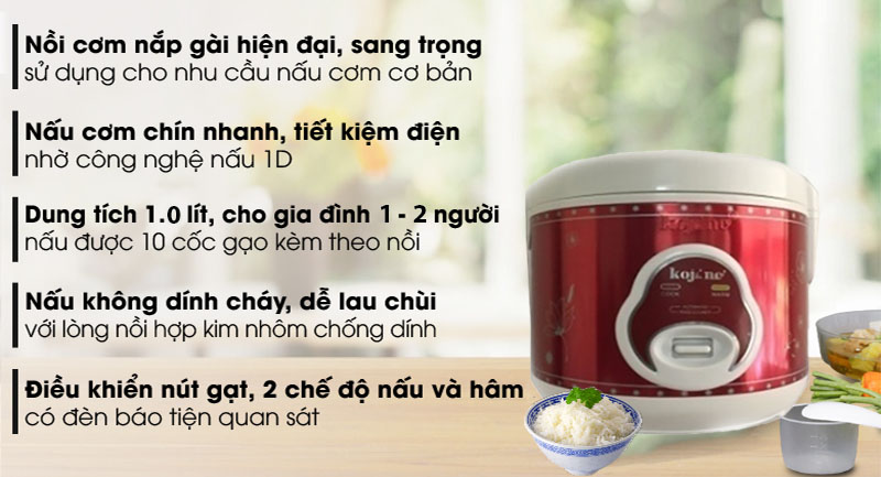 Nồi cơm điện nắp gài Kojine KJ-8102 - Hàng chính hãng