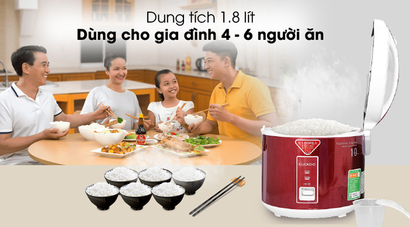 Nồi cơm nắp gài Cuckoo 1.8 lít CR-1001V - Hàng chính hãng
