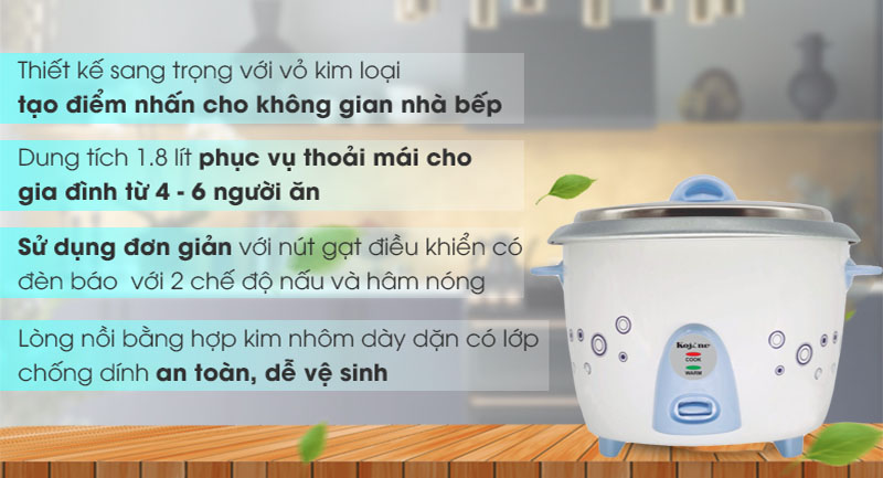 Nồi cơm điện nắp rời Kojine KJ-8168 - Hàng chính hãng