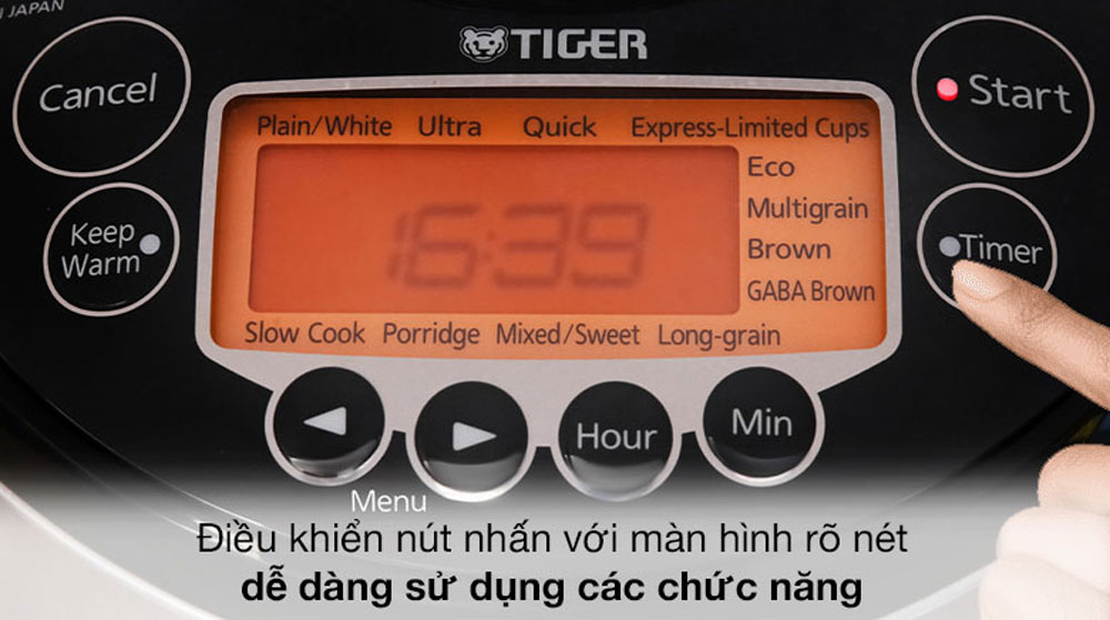Nồi cơm điện Tiger cao tần JKT-D18V - Hàng chính hãng