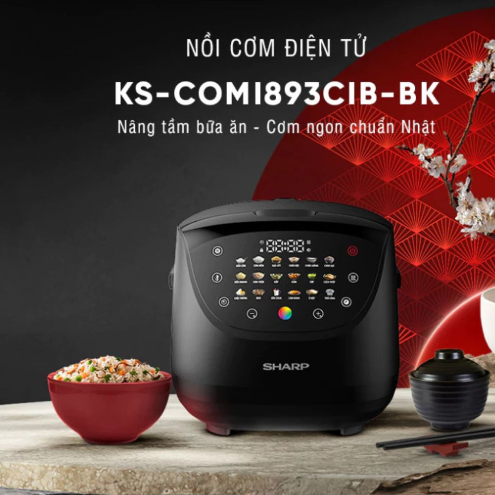Nồi cơm điện tử Sharp KS-COM1893CIB-BK - Hàng chính hãng