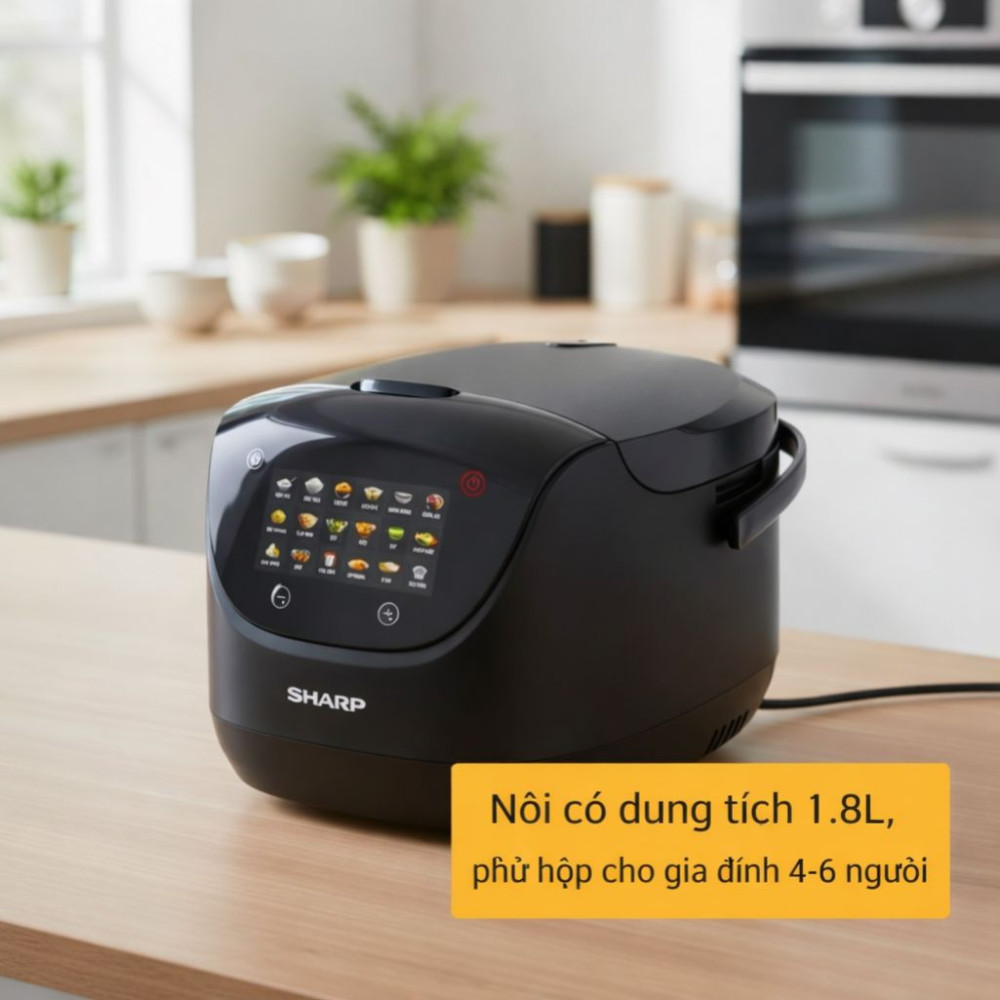 Nồi cơm điện tử Sharp KS-COM1893CIB-BK - Hàng chính hãng
