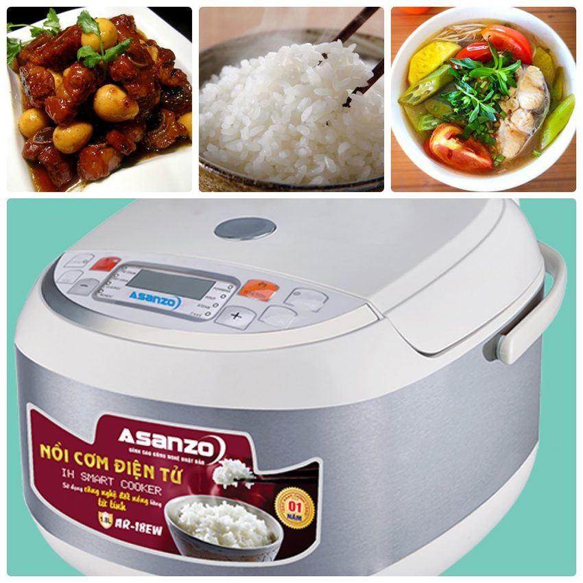 Nồi cơm điện tử Asanzo AR-18EW - Hàng chính hãng