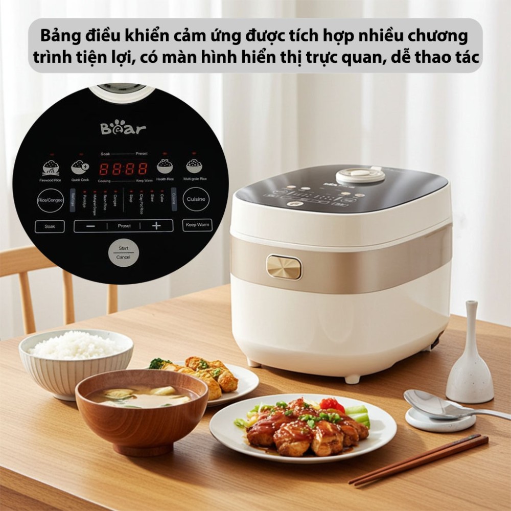 Nồi cơm điện tử Bear 1.5 lít RC-4H40A - Hàng chính hãng