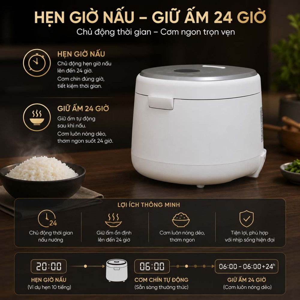 Nồi cơm điện tử Cuckoo CR-1060F/WHWHCRCKV - Hàng chính hãng
