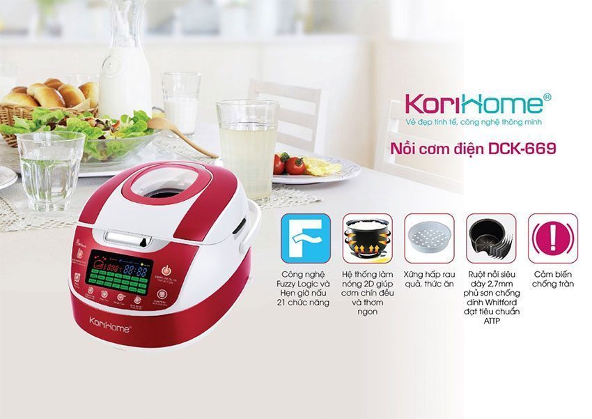 Nồi cơm điện tử Korihome DCK-669 - Hàng chính hãng
