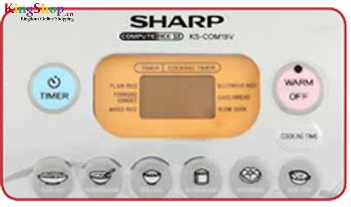 Nồi cơm điện tử Sharp KS-COM18V-W - Dung tích 1.8L - Hàng chính hãng