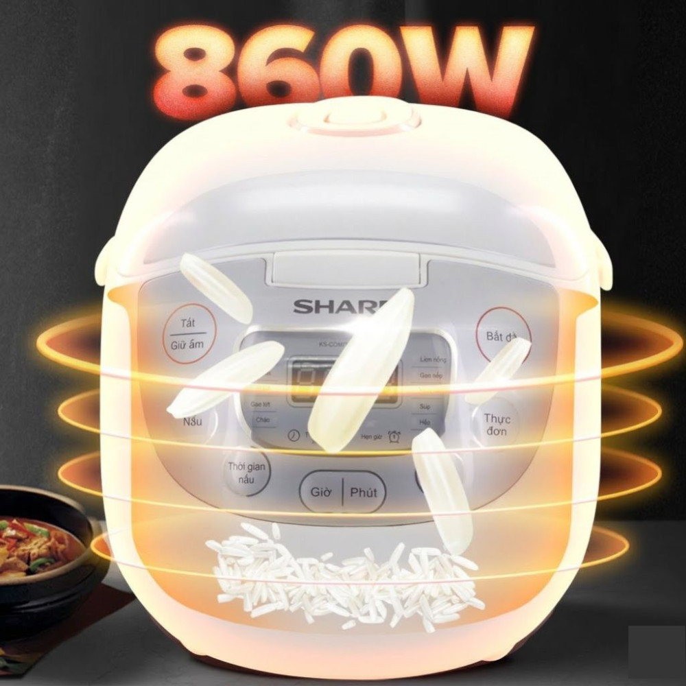 Nồi cơm điện tử Sharp KS-COM195HV-WH - Hàng chính hãng