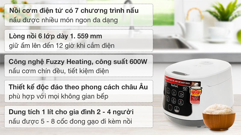 Nồi cơm điện tử Tefal RK730168 - Hàng chính hãng