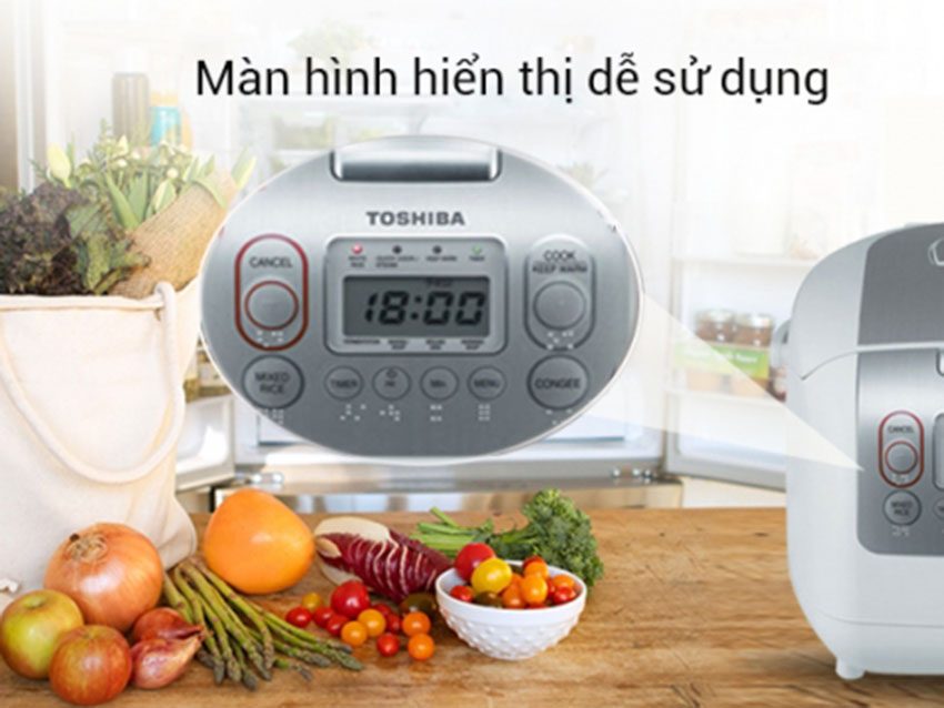 Nồi cơm điện tử Toshiba RC-18NAFVN(WT) 1,8 lít - Hàng chính hãng