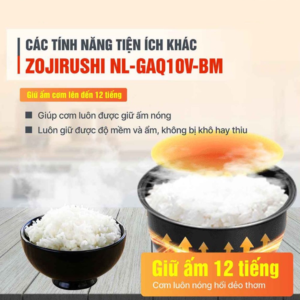 Nồi cơm điện tử Zojirushi NL-GAQ10V-BM - Hàng chính hãng