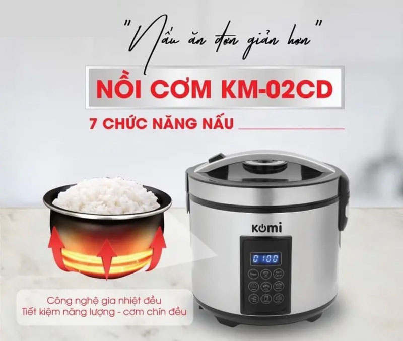 Nồi cơm điện tử Komi KM-02CD - Hàng chính hãng