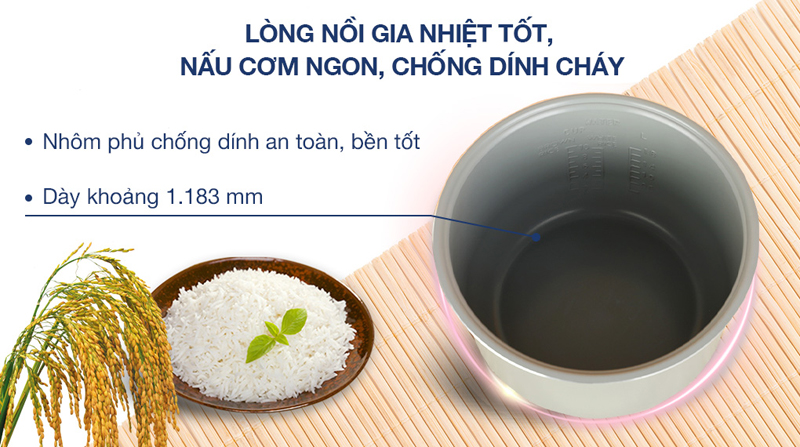 Nồi cơm điện tử Sharp 1.8 lít KS-COM183MV-WH - Hàng chính hãng