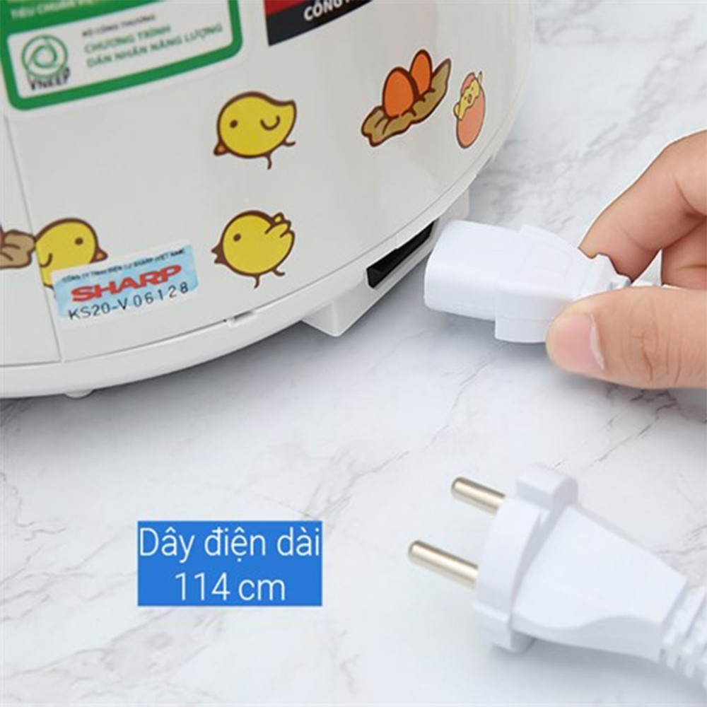 Nồi cơm nắp gài Sharp 2.2 lít KS-223TJV-CH - Hàng chính hãng