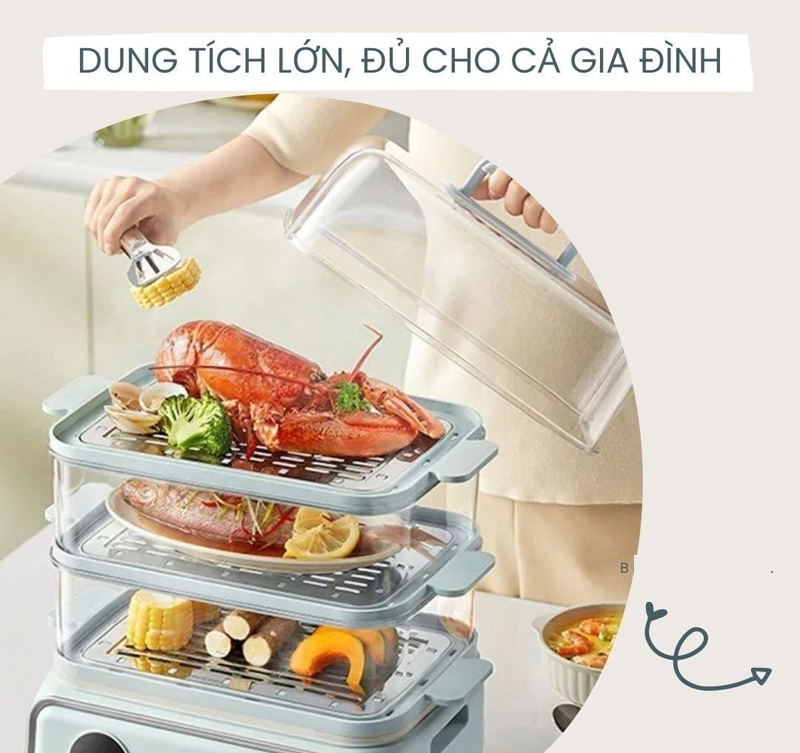 Nồi hấp điện đa năng Bear DZG-P20W7 - Hàng chính hãng