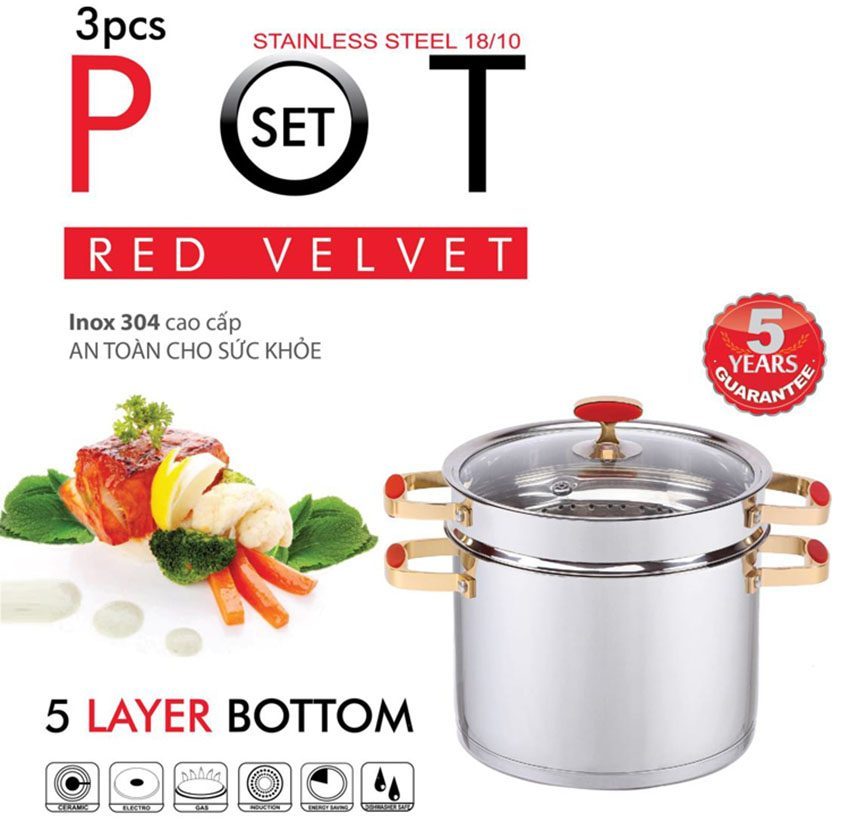 Nồi hấp inox Red Velvet Elmich EL0979 - Hàng chính hãng