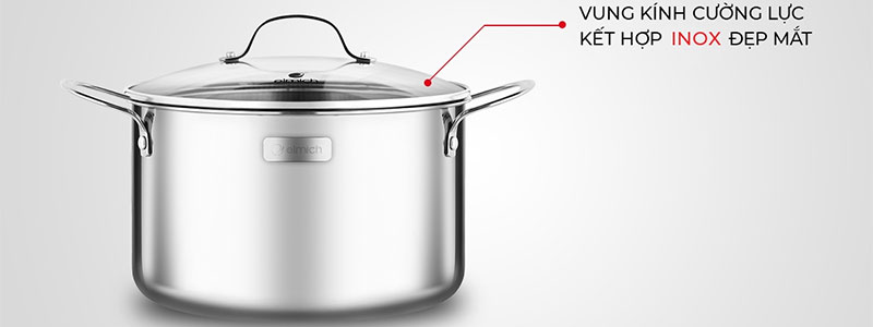 Nồi inox cao cấp 3 lớp đáy liền Elmich Trimax 2353731 - Hàng chính hãng